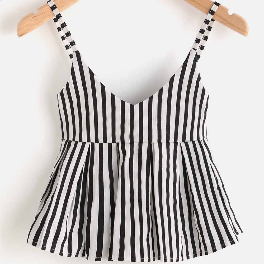 striped peplum tank top